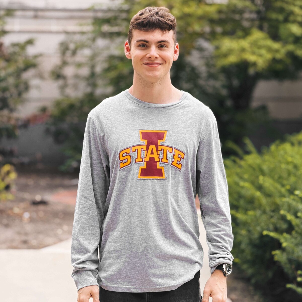Champion® I-State Gray Long Sleeve T-Shirt